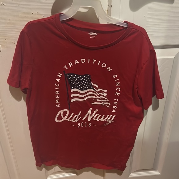 Old Navy Boy’s Red American Flag Short-Sleeve Shirt XL(14 - 16) - Picture 1 of 4